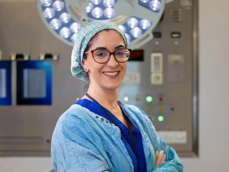 Yasmin Abbas ready for a surgery